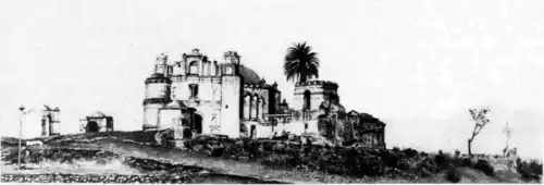 Front view of the church on top of Cerro del Carmen.