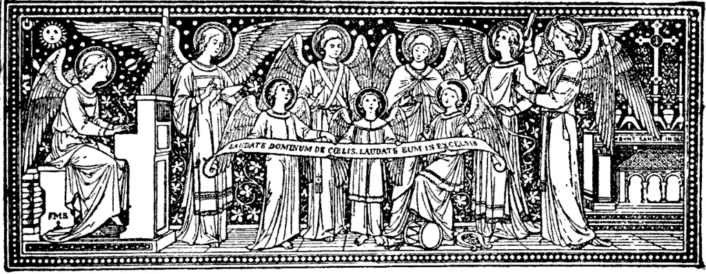 Angels singing and praising God.