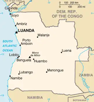 map of Angola