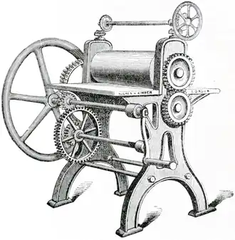 Cross-hatched drawing of a Rolling Machine