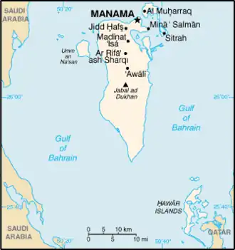 map of Bahrain