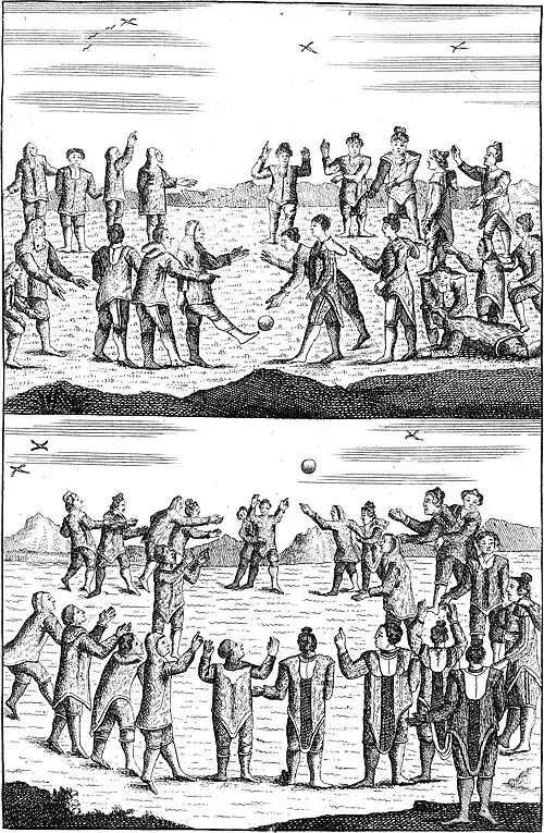 Illustration of Greenlandic Inuit sports, 1745.