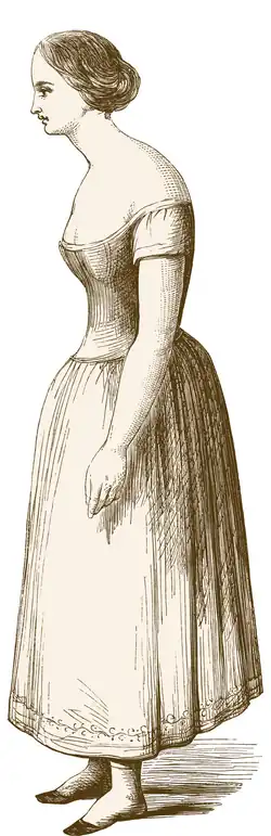 Fig. 1. The stooping figure, induced by the ordinary ill-constructed Corset pressing on the sternum.