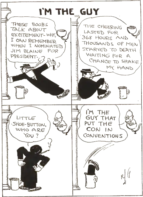 A cartoon of a dejected man being mocked on a street