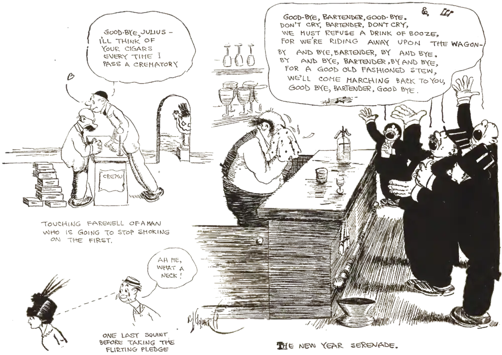 A series of cartoons showing why men cry