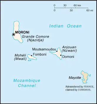 map of Comoros