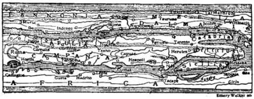 Fig. 5.—A Section of Peutinger's Tabula.