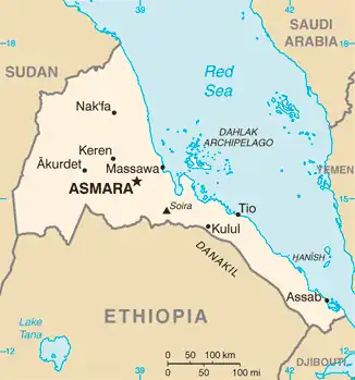 map of Eritrea