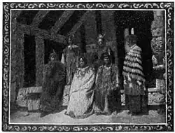 MAORI WOMEN WITH FEATHER ROBES.