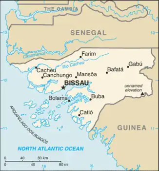 map of Guinea-Bissau