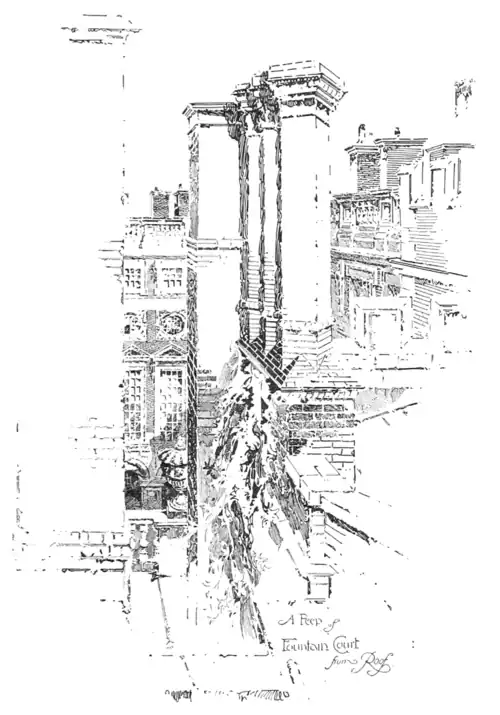 A Peep of Fountain Court from Roof