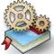Icon of two cogs over a book