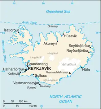 map of Iceland