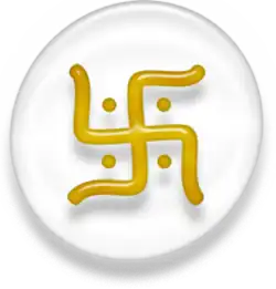 A swastika with a dot between each arm.