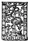 Logo of John Long Limited, book publisher circa. 1913