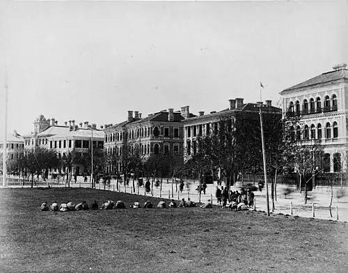 Labourers Cutting Grass in the Bund, Shanghai