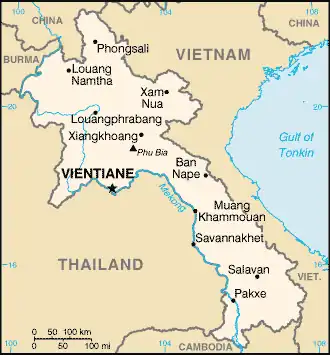 map of Laos