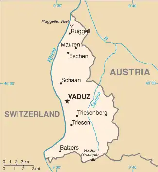 map of Liechtenstein