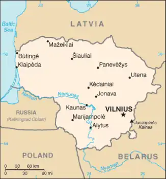 map of Lithuania