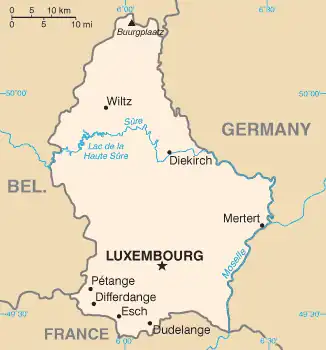 map of Luxembourg