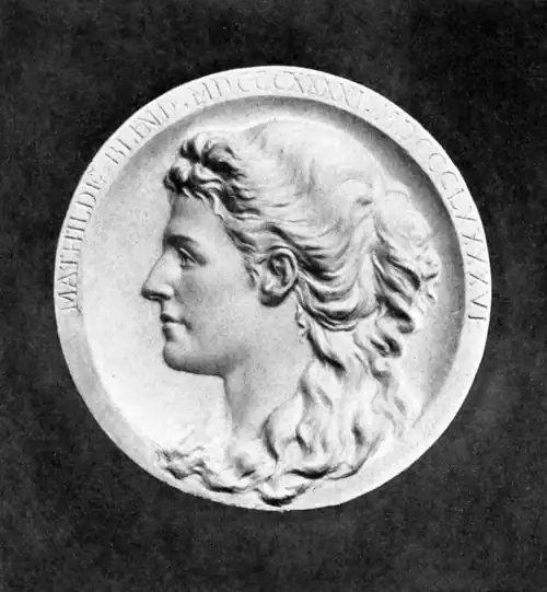 Mathilde Blind bronze plaque