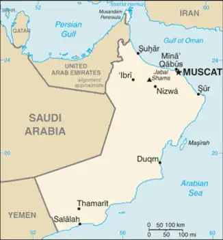 map of Oman