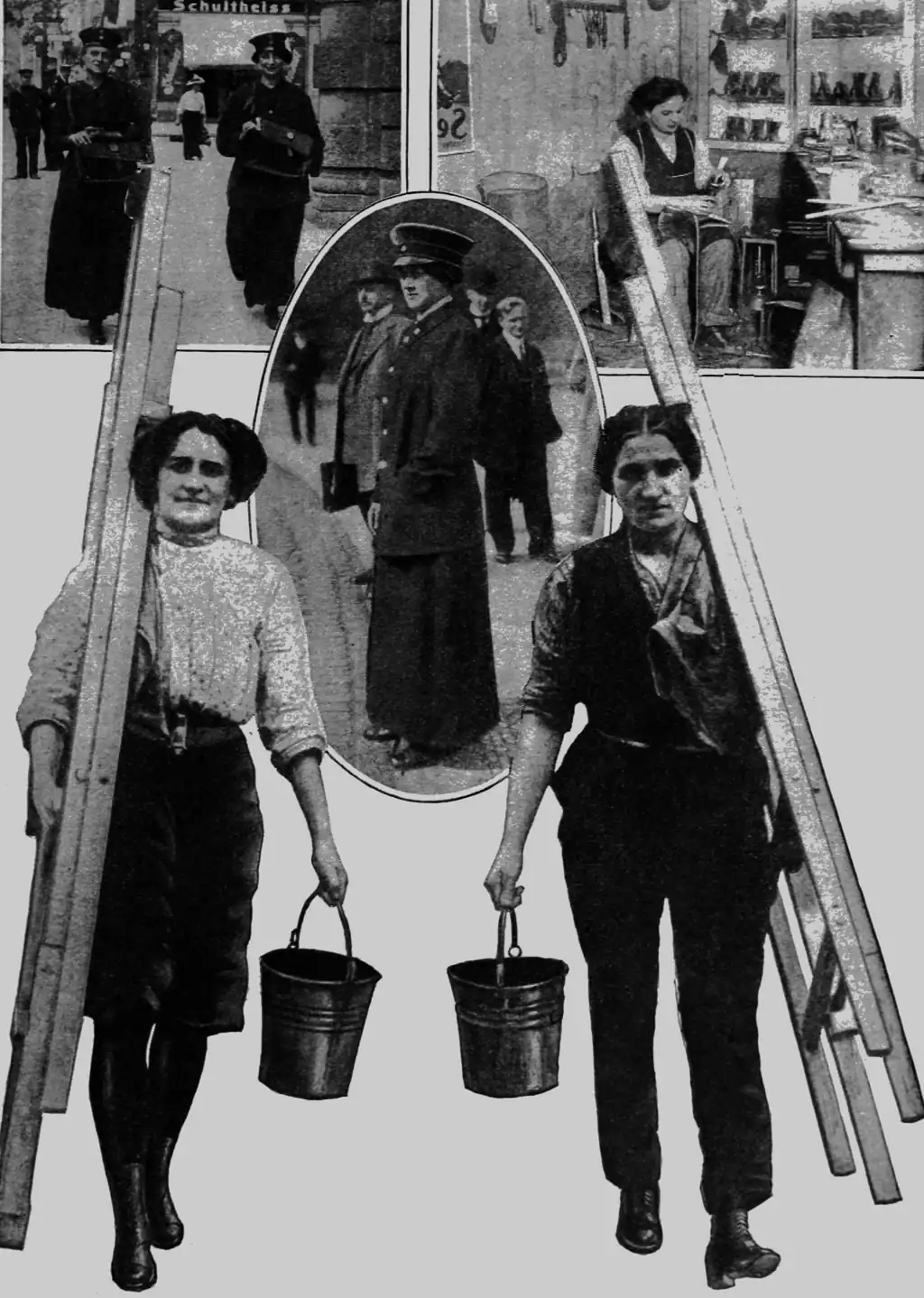 image of women at work while the men are at the front