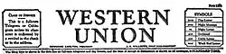 The top of a Western Union telegram.