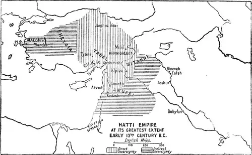 HATTI EMPIRE AT ITS GREATEST EXTENT. EARLY 13TH CENTURY B.C.