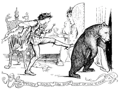 The Prince kicks the Bear out of the Room