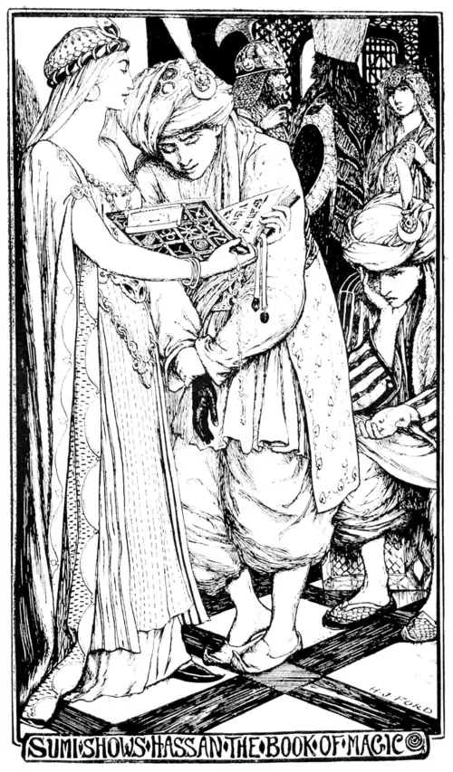 Sumi shows Hassan the Book of Magic
