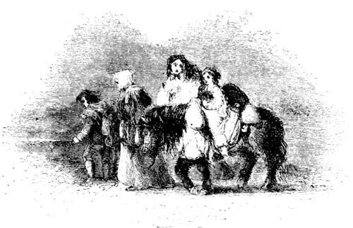 Lady Avenel journeying to Glendearg