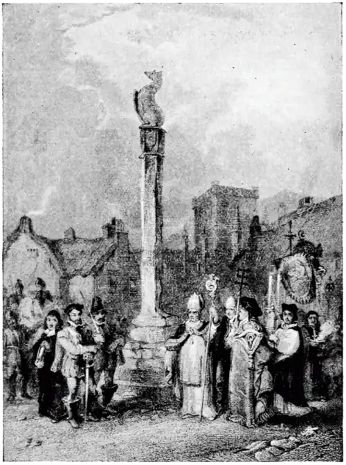 The Earl of Murray and the Abbot at Melrose Cross