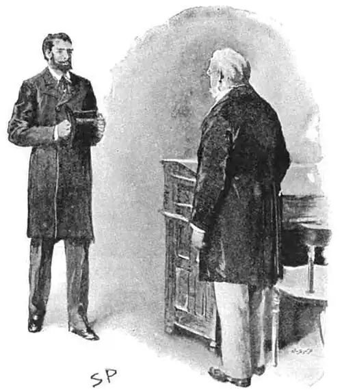 Illustration of Hahn approaching Claridge