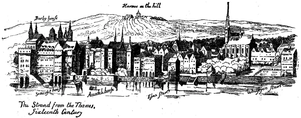 alt = The Strand from the Thames, Fifteenth Century
