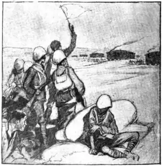 "HERE AND THERE STOOD LITTLE CLUMPS OF MEN, OUTFLANKED AND UNABLE TO GET AWAY."