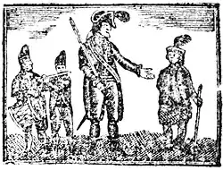 Title page woodcut from 'The Tired Soldier', a chapbook printed in Greenock