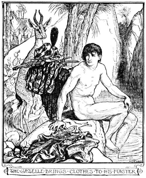 THE GAZELLE BRINGS CLOTHES TO HIS MASTER