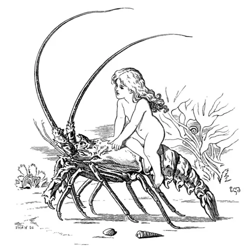 FAIRY RIDING ON CRAY-FISH