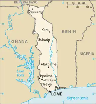 map of Togo
