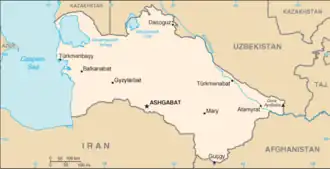 map of Turkmenistan