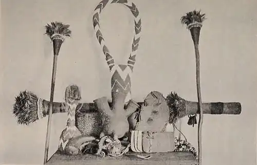 A small collection of items on a table