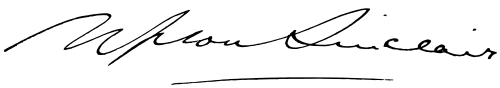 Upton Sinclair's signature