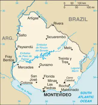 map of Uruguay