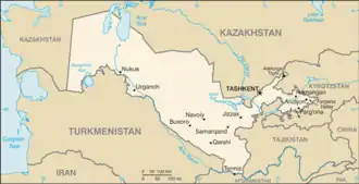 map of Uzbekistan