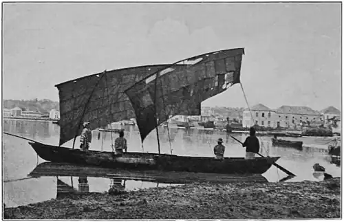 Loanda Canoe With Mat Sails.
