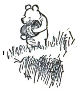 Pooh carrying the jar