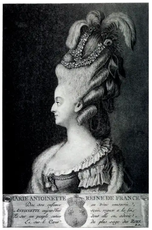 Engraved portrait of Marie-Antoinette of Austria