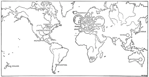 Size of Labor Movement in Various Countries
