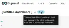 Click "Draft" to publish a dashboard